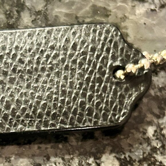 COACH Black Leather Charm Keychain Hang Tag (New) - Picture 3 of 4